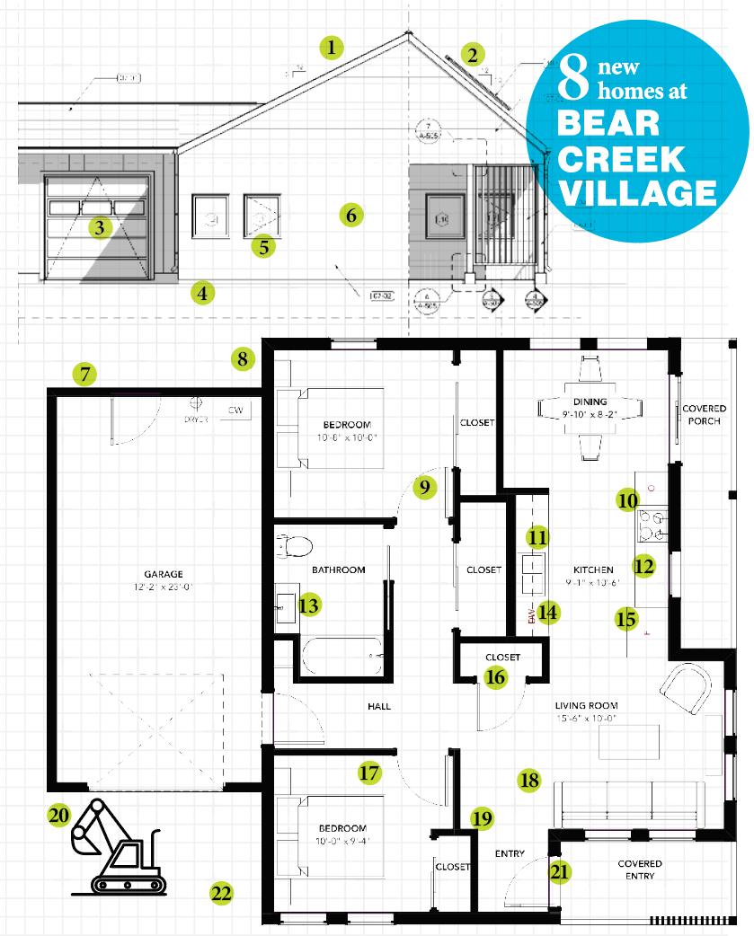 Bear Creek Village floor plan with numbered building items