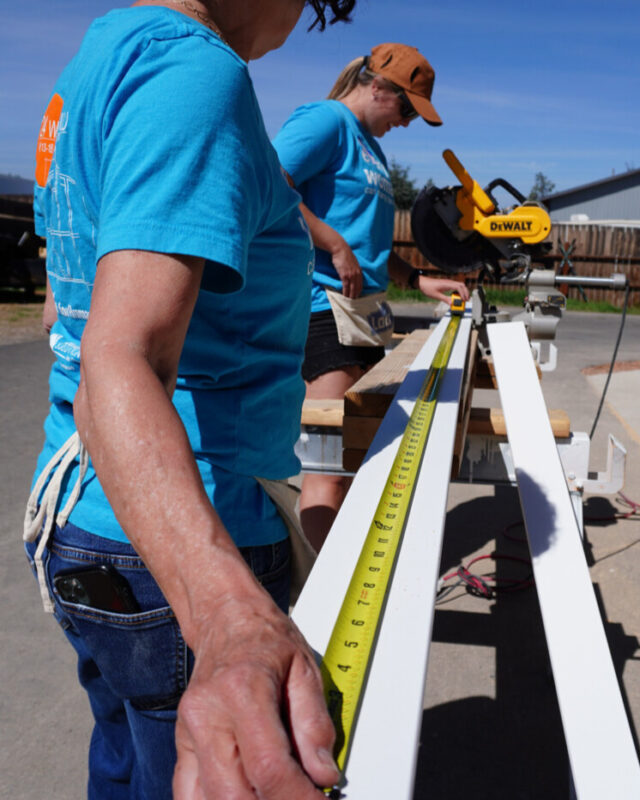 Women Build volunteers at work on a Bend-Redmond Habitat construction site