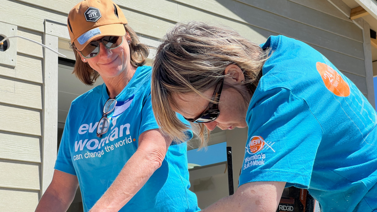 Women Build Week volunteers working together at Bend-Redmond Habitat for Humanity